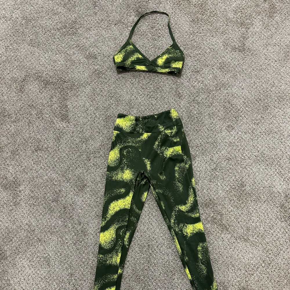 GS POWER ORIGINAL LEGGINGS MOSS OLIVE PRINT